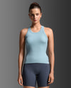 Fluid Modal Ribbed Tank - CHAMBRAY/WHITE