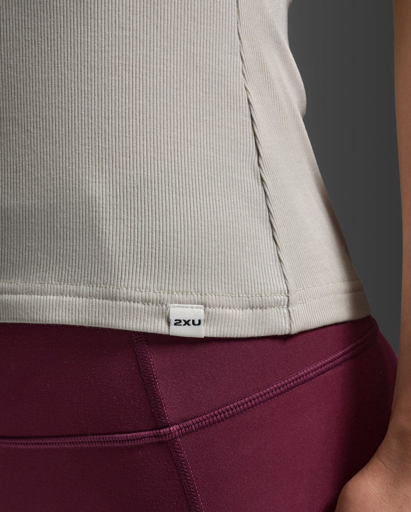Fluid Modal Ribbed Tank, Moon/White