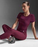 Fluid Modal Ribbed Crop Tee, Amaretto/White