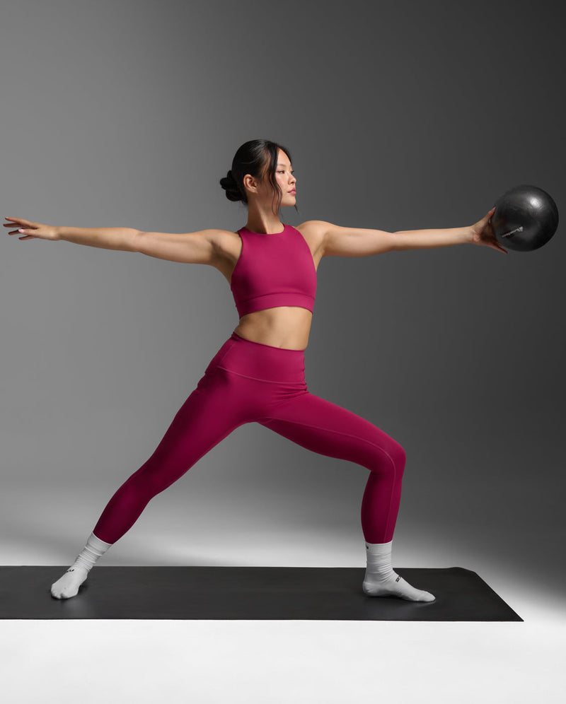 Bio Nylon Longline Bra, Merlot/Merlot