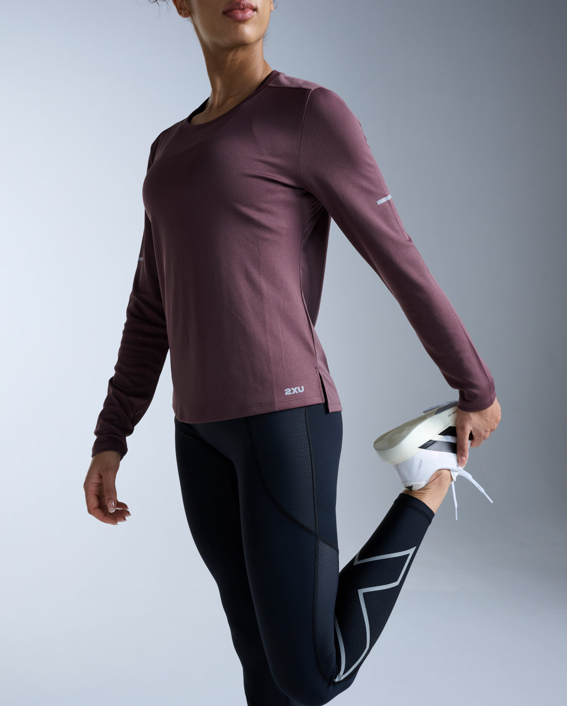 Aero Long Sleeve, Currant/Silver Reflective
