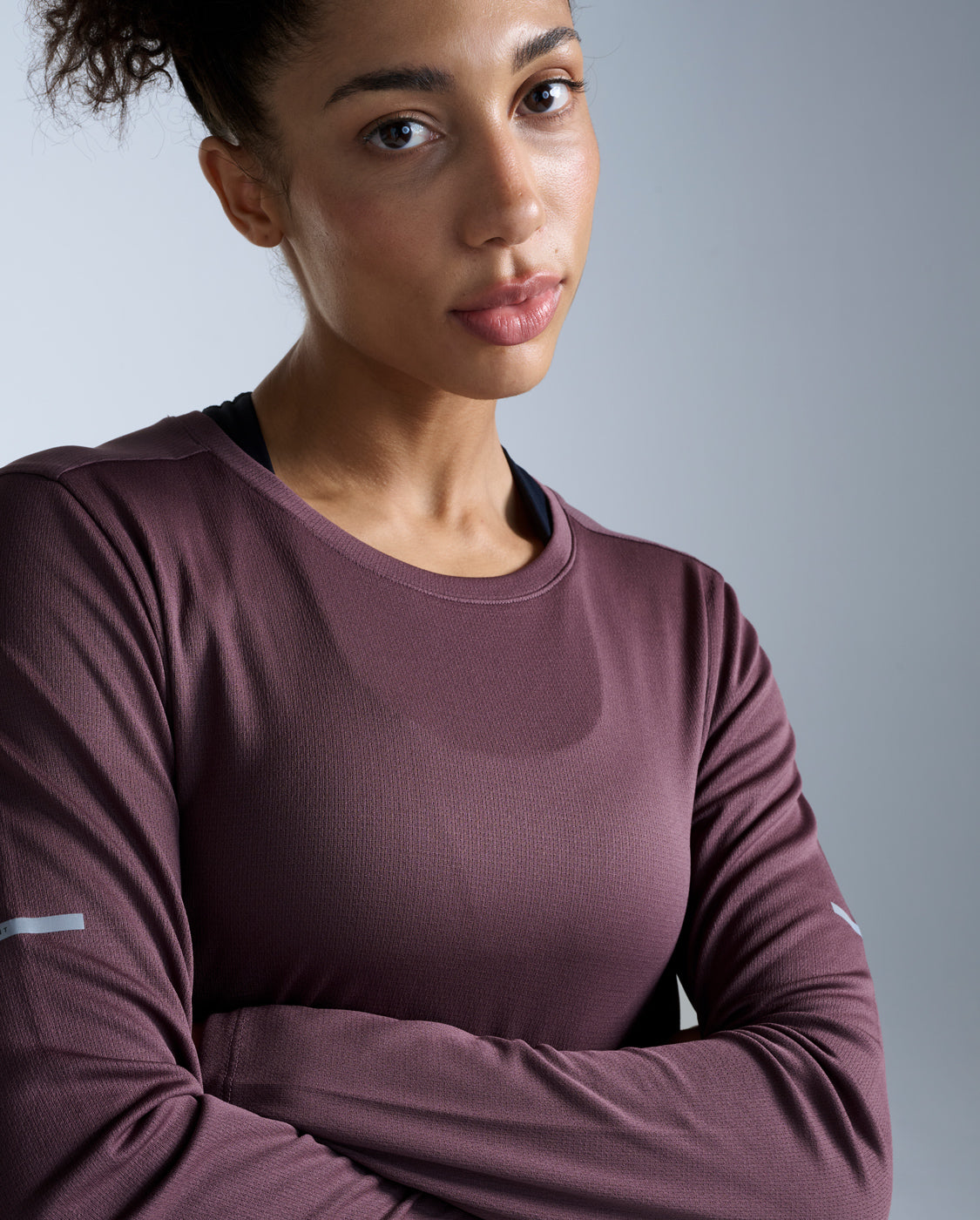Aero Long Sleeve, Currant/Silver Reflective