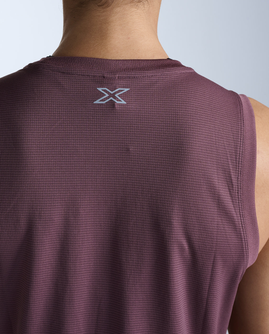 Aero Mesh Crop Tank, Currant/Silver Reflective