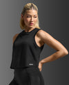 Aero Mesh Crop Tank - BLACK/SILVER REFLECTIVE