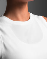 Aero Mesh Crop Tank, White/Silver Reflective
