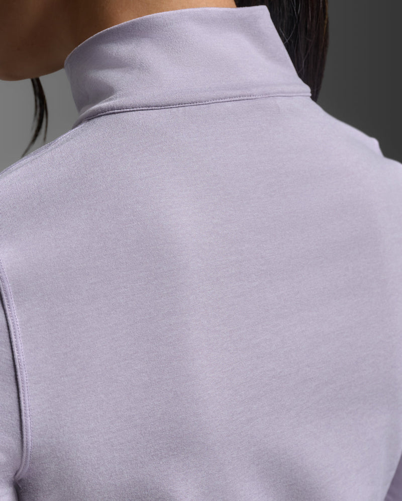 Flex Crop 1/2 Zip Long Sleeve, Virtual Violet/Virtual Violet