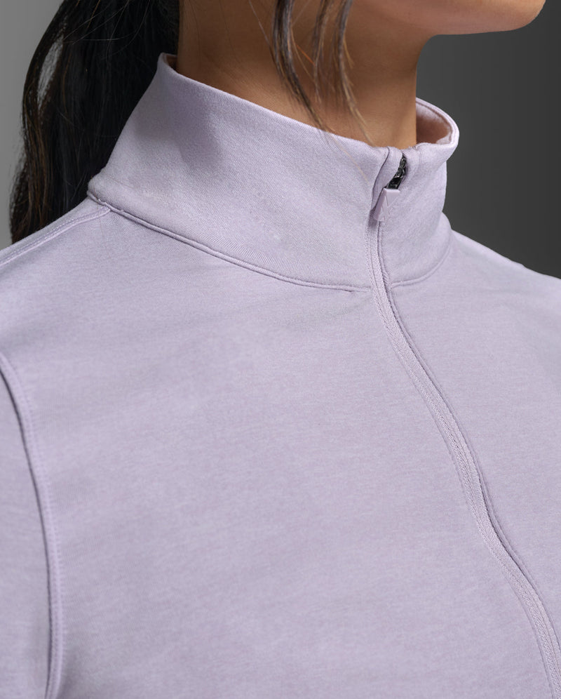 Flex Crop 1/2 Zip Long Sleeve, Virtual Violet/Virtual Violet