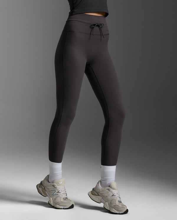 Flex Hi-Rise Drawcord Tights, Sable/Sable