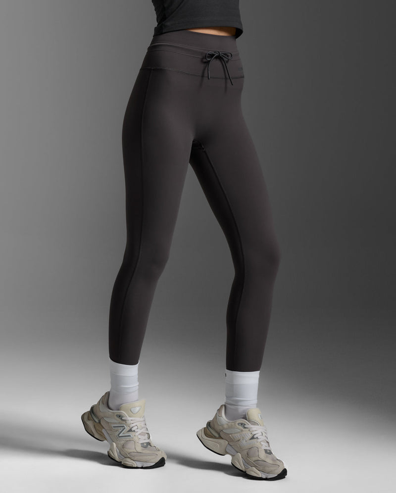Flex Hi-Rise Drawcord Tights, Sable/Sable