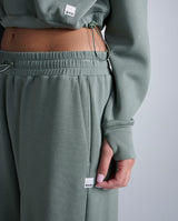 Wonderluxe Sand Washed Hoodie, Fern Green/White