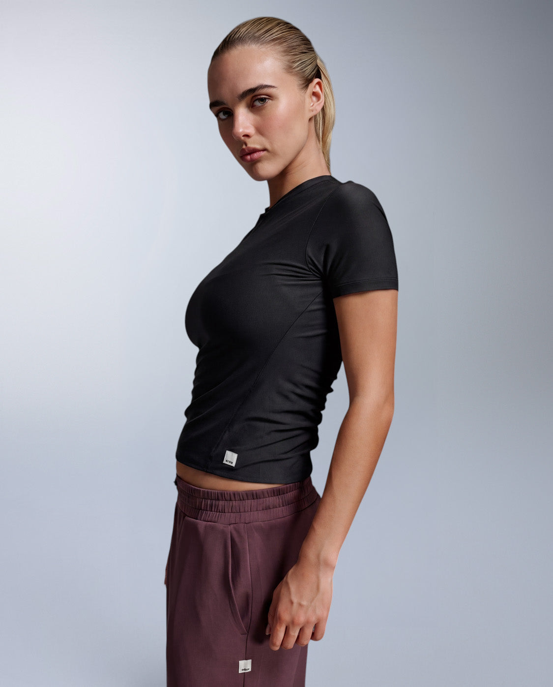 Wonderluxe Fitted Tee, Black/Black