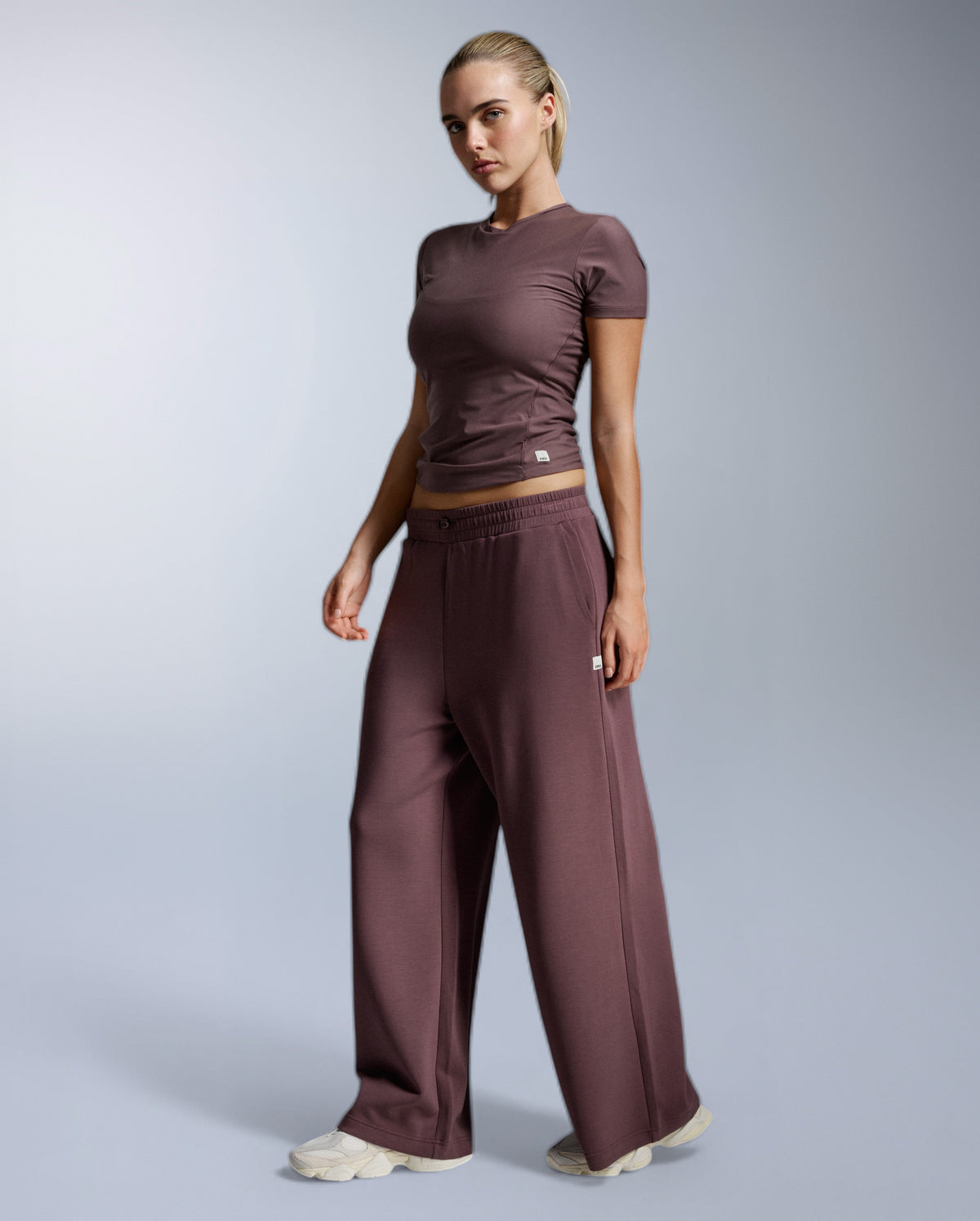 Wonderluxe Fitted Tee, Currant/Currant