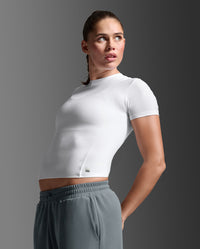 Wonderluxe Fitted Tee, White/White