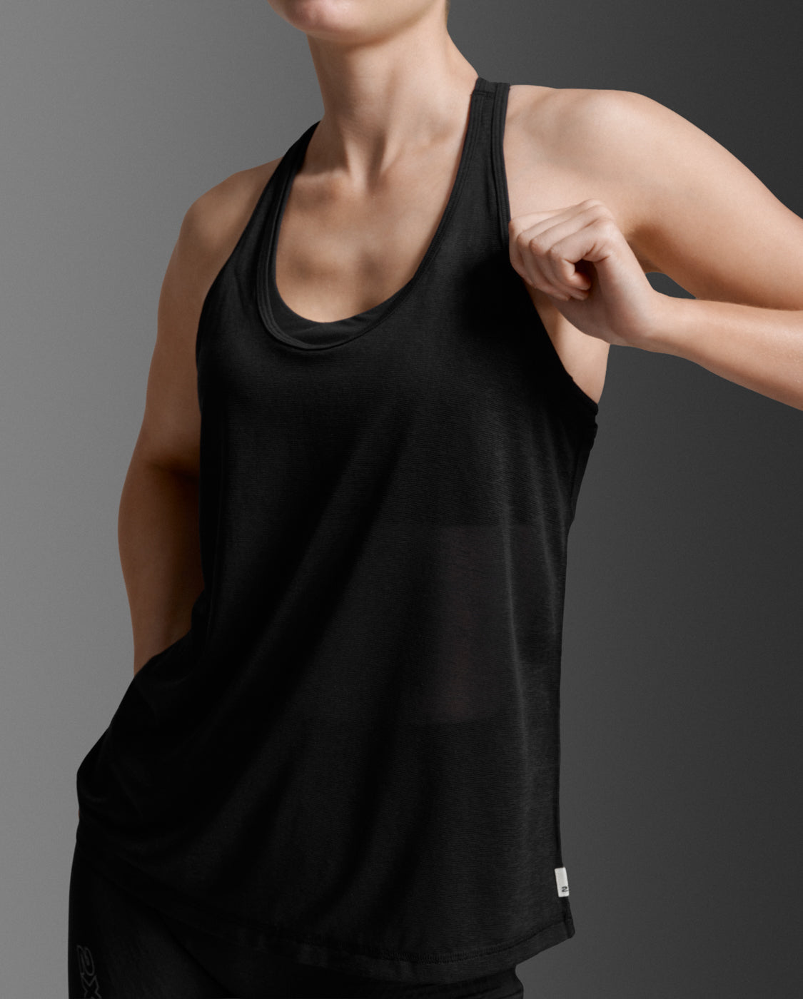 Relight Racerback Singlet, Black/White