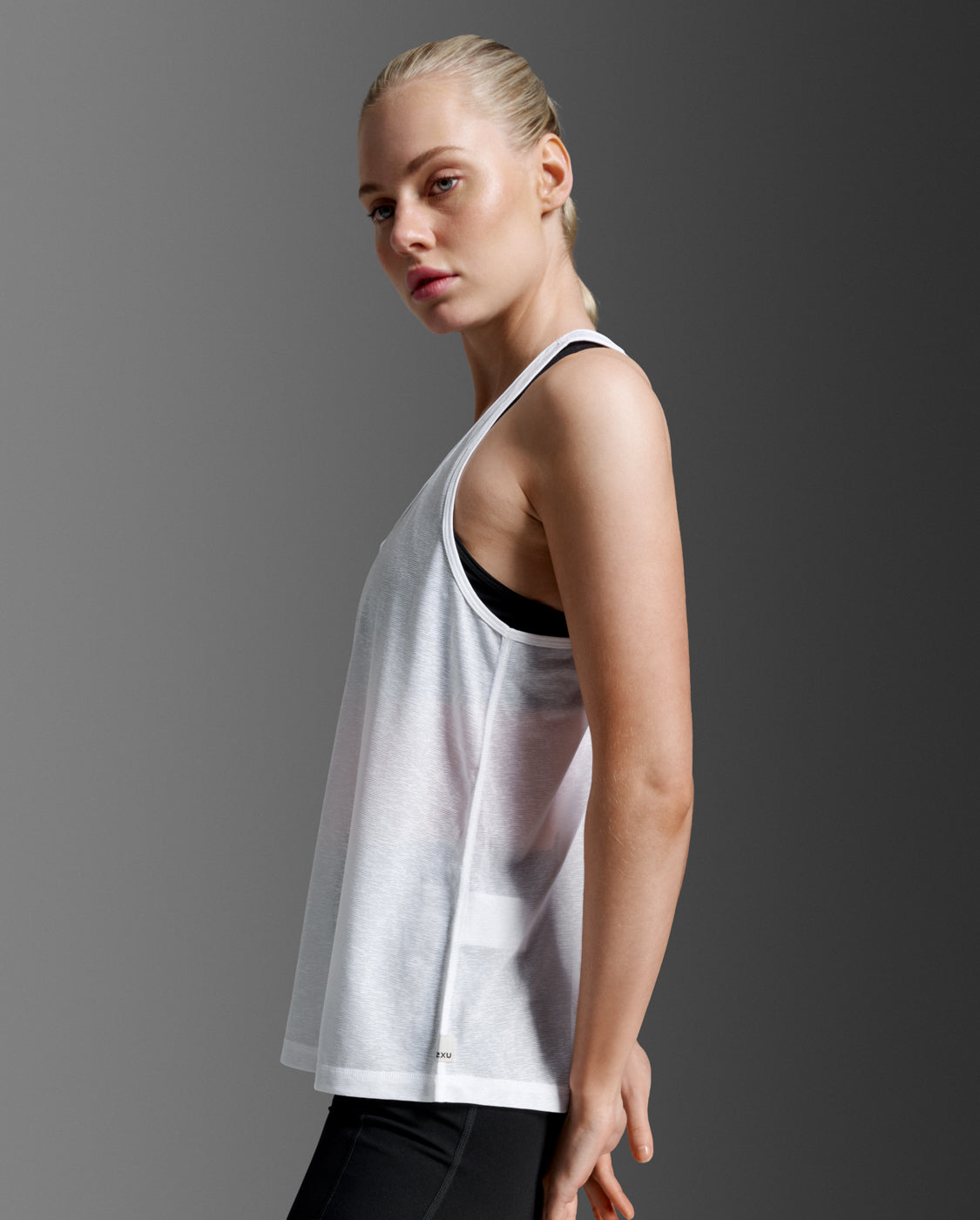 Relight Racerback Singlet, White/White