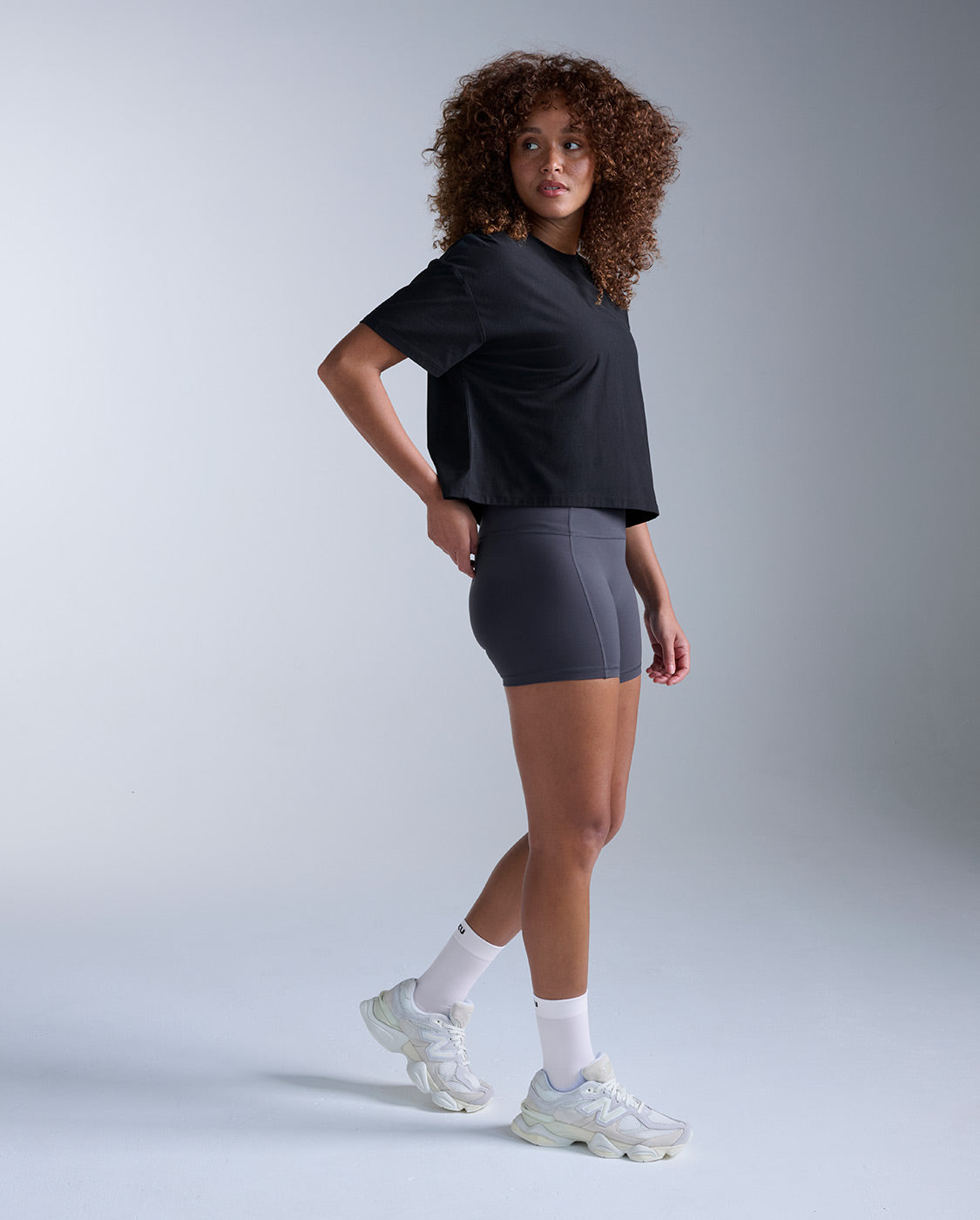 Form Soft Jersey Relaxed Tee, Black/White