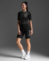 Aero Hex Sleeved Trisuit - Black/White