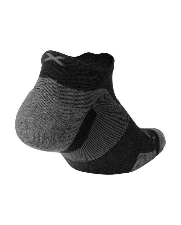 Vectr Merino Light Cushion No Show Compression Socks, Black/Titanium