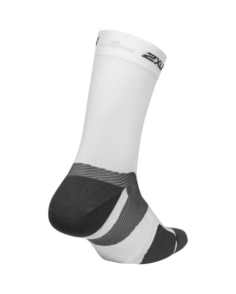 Vectr Cushion Crew Compression Socks, White/Grey