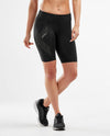 MOTION MID-RISE COMPRESSION SHORTS - BLACK/DOTTED REFLECTIVE LOGO